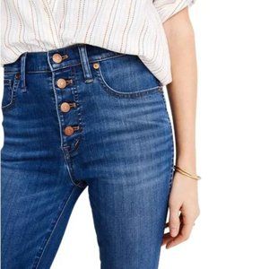 Madewell 10" High Riser Skinny Crop Jeans Button Front Women's Size 28 Denim